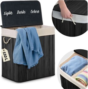 Bambusz szennyestartó kosár fedéllel 150 l Massido Massido