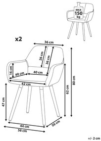 Étkezőszék szett 2 db Chico (fekete). 1009920