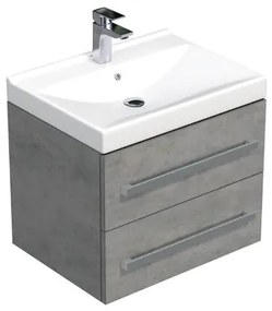 SAT Cube Way Fürdőszobaszekrény mosdóval 60x53x46 cm beton matt CUBE46602BEVER