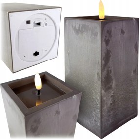 Téglalap Alakú Led-es Elemes Gyertya 15 CM x 8 CM Szín: Szürke Beton