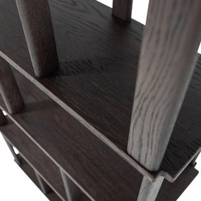 Sötétbarna tölgyfa könyvespolc 90x186x30 cm Riss – WOOOD