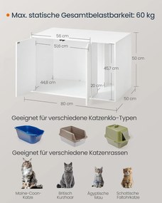 macskaalom-szekrény hófehér színben