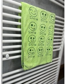 Gyorsan száradó törülköző Smiley zöld A törülközők mérete: 35x75 cm