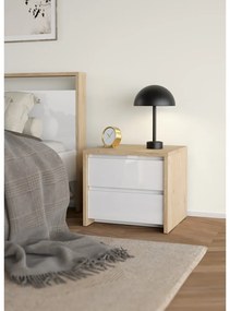 Fehér-natúr színű éjjeliszekrény Next – Tvilum
