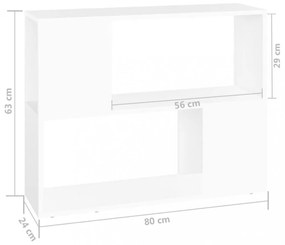 fehér szerelt fa TV-szekrény 80 x 24 x 63 cm
