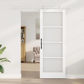 Csúszóajtó Fehér 78 x 211 cm Fa és fém