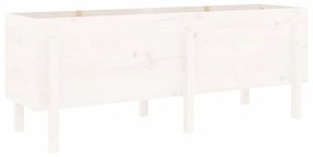 fehér tömör fenyőfa kerti magaságyás 160 x 50 x 57 cm