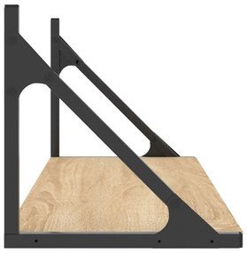 2 db sonoma tölgy színű szerelt fa fali polc 80 x 25 x 25,5 cm