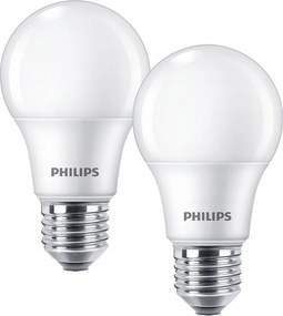 2PAK Led izzó E27 A60 8W 60W 806lm 2700K Meleg Philips