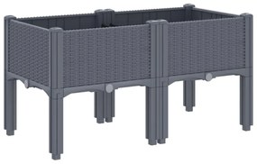 vidaXL kékszürke PP rácsos kerti ültetőláda 80 x 40 x 42 cm