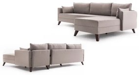 KORFU L-alakú jobb oldali sarokülőgarnitúra, krémszínű