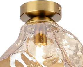 Mennyezeti lámpatest CRISTAL 1xE14/15W/230V sárgaréz/füstös bézs