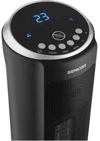 Sencor - Kerámia fűtőelemes ventilátor 1300/2200W/230V fekete + távirányító