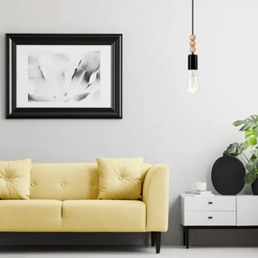 Simon függeszték 1xE27/60W/230V fekete/cseresznye