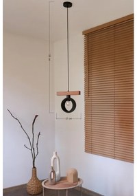 Duolla - Kábelre függesztett csillár IRONLINE 1xE27/15W/230V fenyő tölgy/fekete