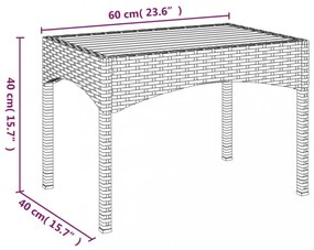 2 db szürke polyrattan dönthető kerti szék asztallal