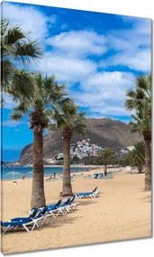 Vászonkép 70x100 Nagy pálmafák a tengerparton