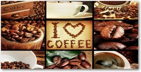 Fotó-kép edzett üveg Kávé kollázs 140x70