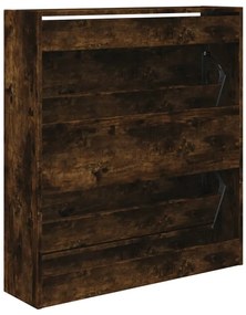 füstös tölgy színű szerelt fa cipőszekrény 80 x 21 x 87,5 cm