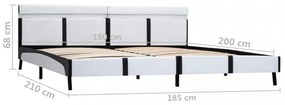 fehér LED-es műbőr ágykeret 180 x 200 cm