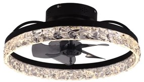 LED Dimmelhető mennyezeti lámpa ventilátorral LED/35W/230V 3000-6500K fekete + távirányító