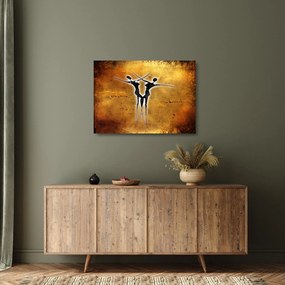 Festmény képe egy táncoló párról (üvegen) (70x50 cm)