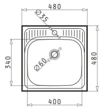 Pyramis 105061001 - ET34 konyhai mosogató 48x48 cm szatén