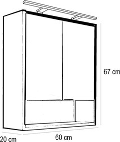 Luna 60 felső tükrös szekrény, antracit