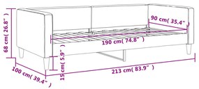 fekete szövet kanapéágy 90 x 190 cm