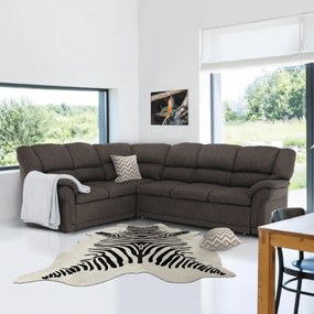 Sarokülőgarnitúra ágyfunkcióval és ágyneműtartóval, bal oldali kivitel, barna, AMELIA