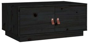 Fekete tömör fenyőfa dohányzóasztal 80 x 50 x 35 cm