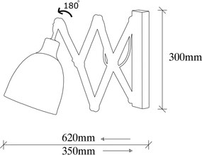 Sivani MR-725 fekete-vintage fém állítható falilámpa