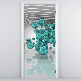 Fotótapéta ajtóra - abszrakt zöld gömb (95x205cm)