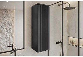 Mylife kadi függőleges fürdőszoba szekrény matt fekete (100cm)