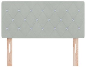 LED Fejvég Kristálygombos Tűzött Világosszürke 90 cm Velúr