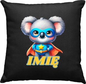 Gyerek párna Koala hős +Név Fekete