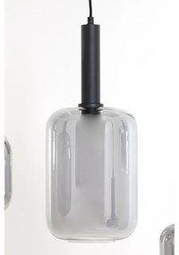 Fekete mennyezeti lámpa üveg búrával 100x22 cm Lekar – Light &amp; Living