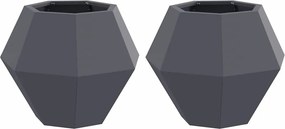 vidaXL Növénytartó 2 pcs Antracit 50 x 50 x 40 cm Acél