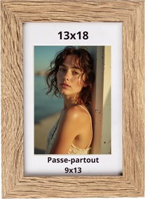 Képkeret 13x18 passepartout 9x13 natúr