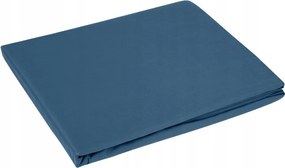 Gumis lepedő 220X200 sötétkék pamut-szatén