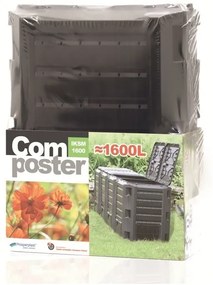 Komposztáló, 1600 l, fekete