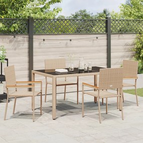 Kert étkező szett 5 pcs Bézs 150 x 90 x 75 cm polirattan