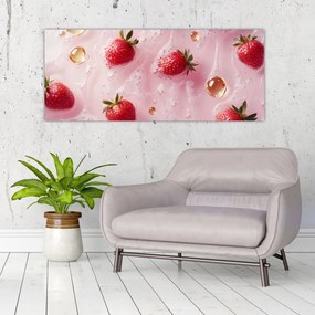 Kép - Eprek buborékokban (120x50 cm)