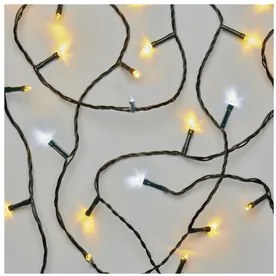 LED karácsonyi fényfüzér, villogó, 8 m, kültéri és beltéri, meleg/hideg fehér, időzítő