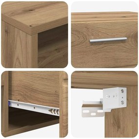 TV szekrény fiókkal kézműves tölgy 100.5 x 39 x 30 cm Faanyag