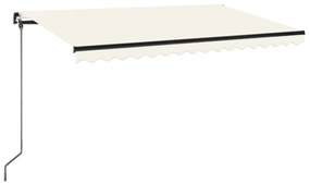 krémszínű kézzel kihúzható LED-es napellenző 450 x 350 cm