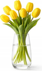 Gumírozott tulipán csokor sárga művirág élő 7db