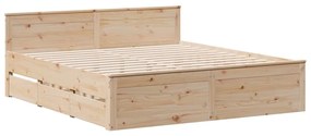 tömör fenyőfa ágy matrac nélkül fejtámlával 200 x 200 cm