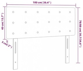 sötétbarna szövet fejtámla 100x5x78/88 cm