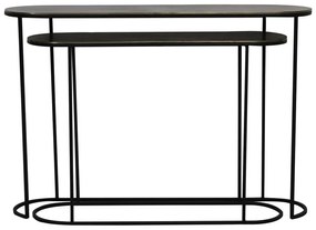 Bronzszínű fém konzolasztal szett 2 db-os 28x118 cm Bocov – Light &amp; Living